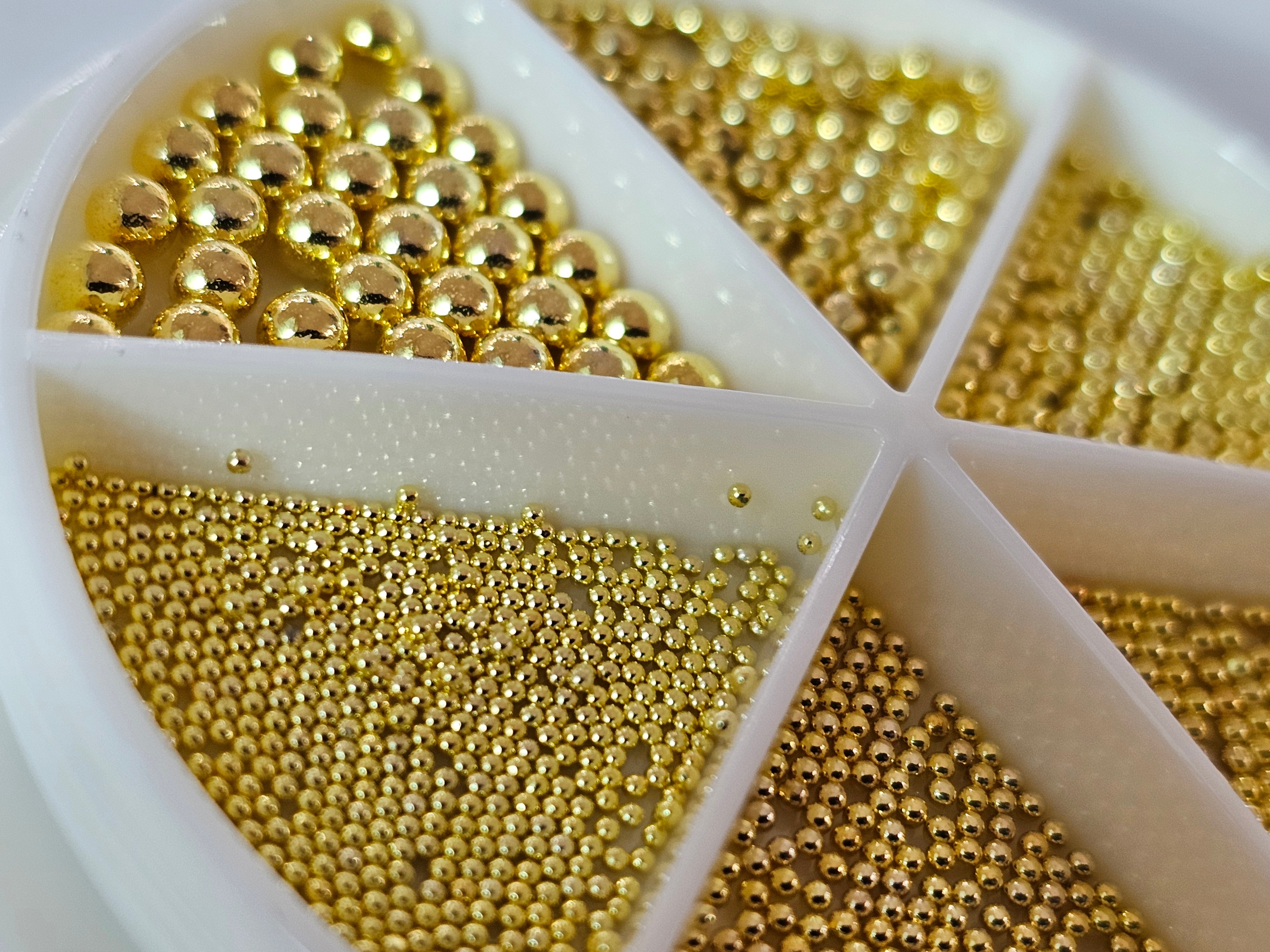 Caviar Metal,Decor Unghii, Multisize Gold