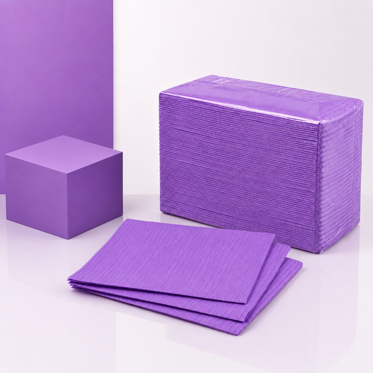 Image of Servetele din bumbac de unica folosinta (125 BUC) Purple 45x33