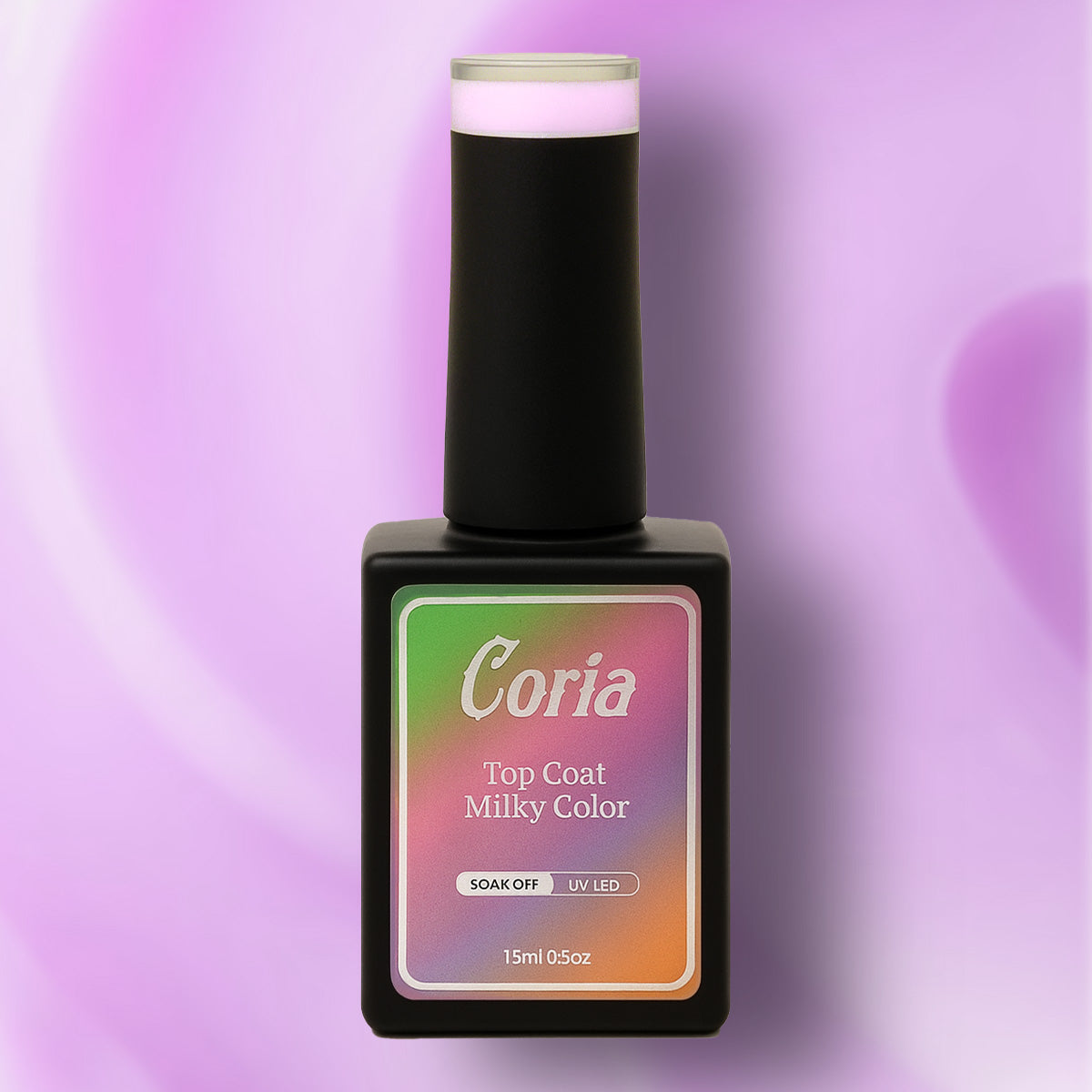 Top Coat Color Milky Purple Color Coria 15 ml 004