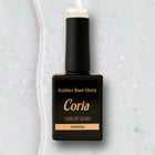 Baza Rubber Shiny Coria 035 Natural Milky White 15 ml – flacon negru cu fulgi