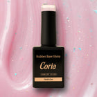 Baza Rubber Shiny Coria 038 Soft Natural Rose 15 ml – flacon negru cu fulgi