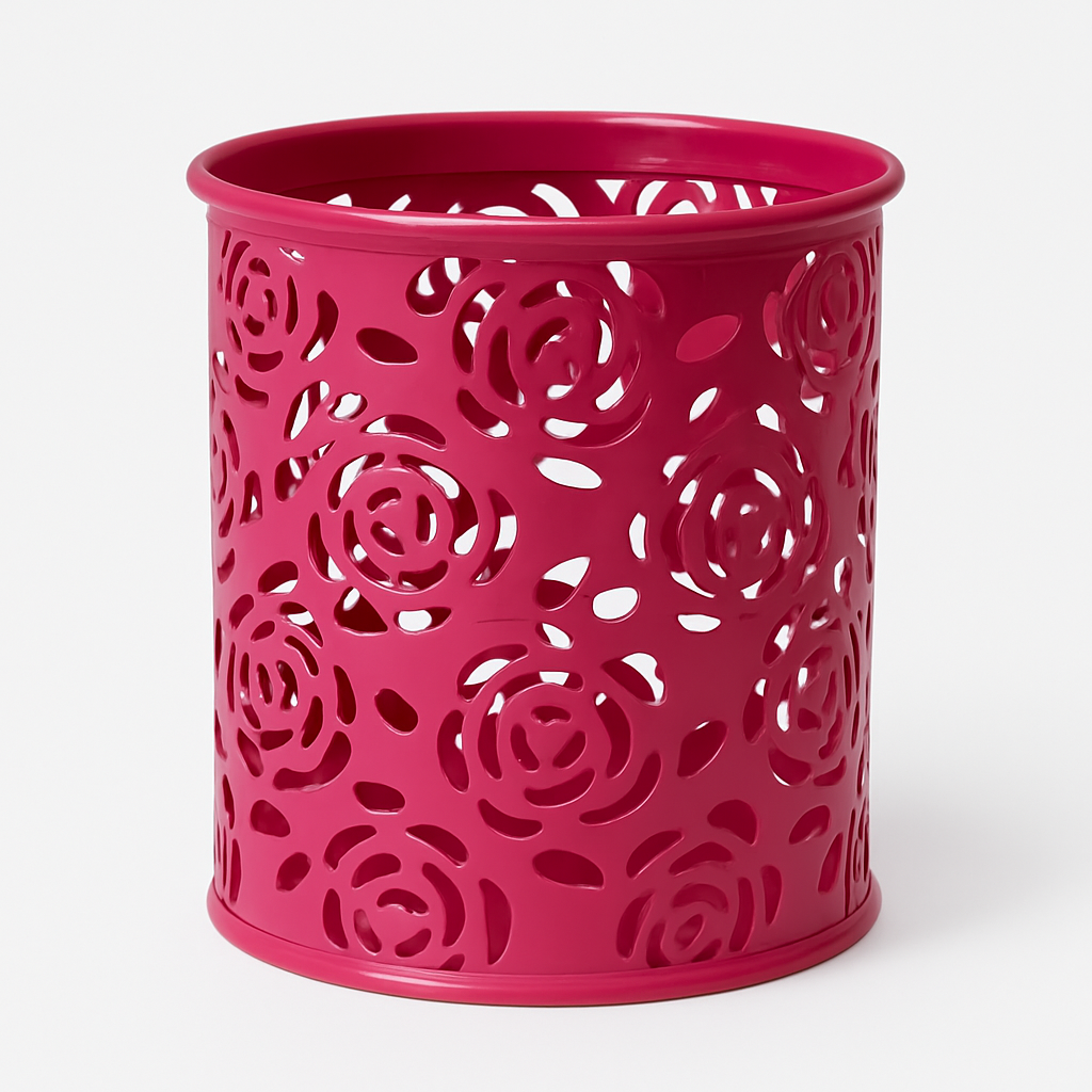 Suport Pensule Rotund Flower Stil Fucsia