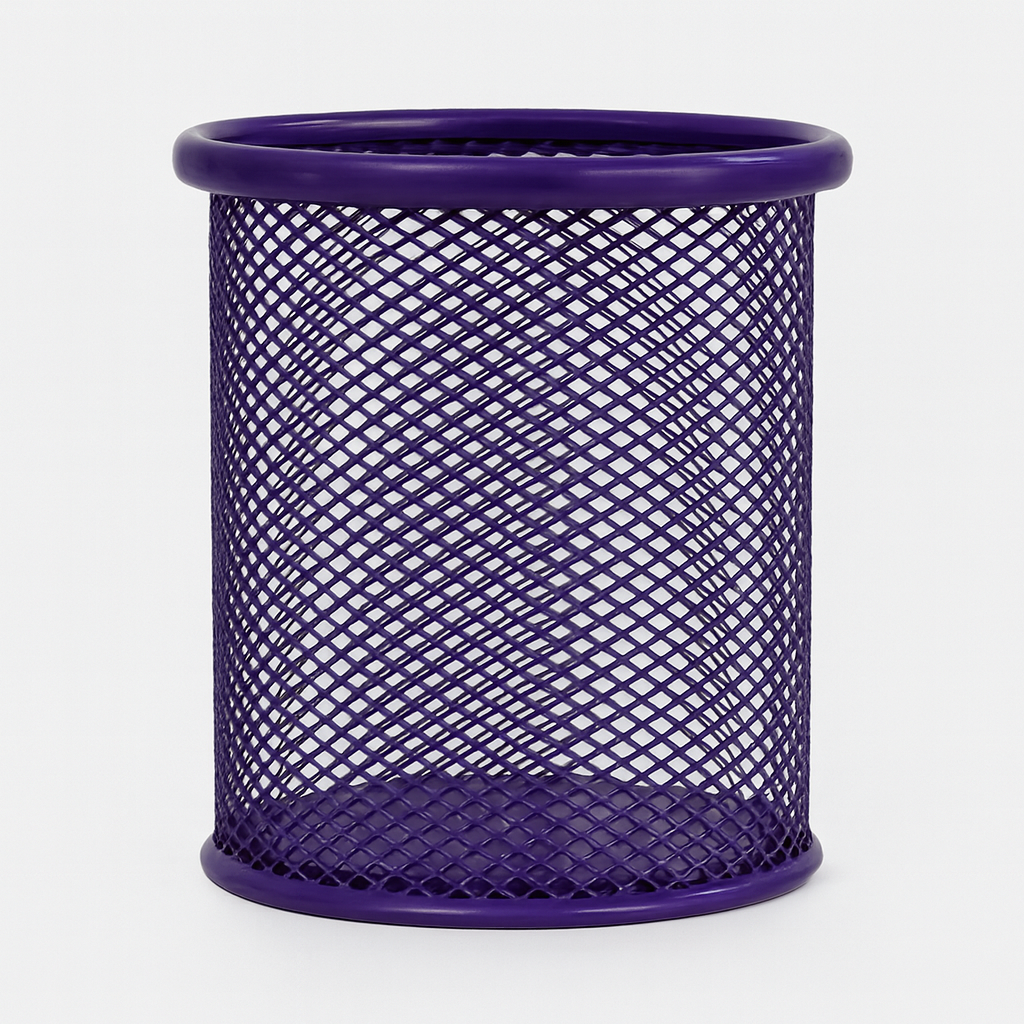 Image of Suport Pensule Rotund Metal Plasa Mov