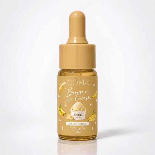 Ulei pentru cuticule Banana Ice Cream Coria, flacon 15 ml cu pipetă