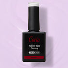 Baza Rubber Gummy Coria 059 Milky Rose Lila 15 ml – flacon negru pe fundal lila