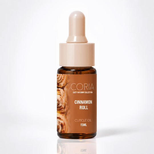Ulei pentru cuticule Coria Cinnamon Roll, flacon 15 ml cu pipetă