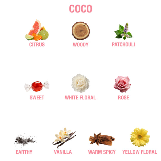 Cleaner Coria Coco Mademoiselle – notele aromei: citrice, trandafir, vanilie