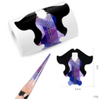 Șabloane extensie unghii CS13 pe rolă, negru cu mov, 9 x 8,5 cm