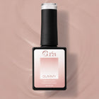 Baza Rubber Gummy Nude 128 Coria, flacon 15 ml pe fundal roz-maro