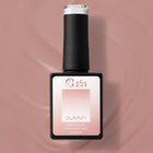 Baza Rubber Gummy Nude 138 Coria, flacon 15 ml pe fundal maro-roz
