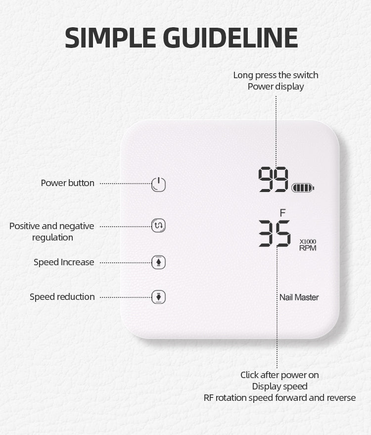 Image of Freza Electrica 54W 35000RPM Pink (touchscreen)