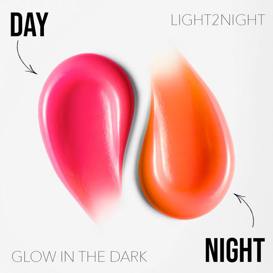Polygel Light2Night 077 – roz ziua, portocaliu fosforescent noaptea