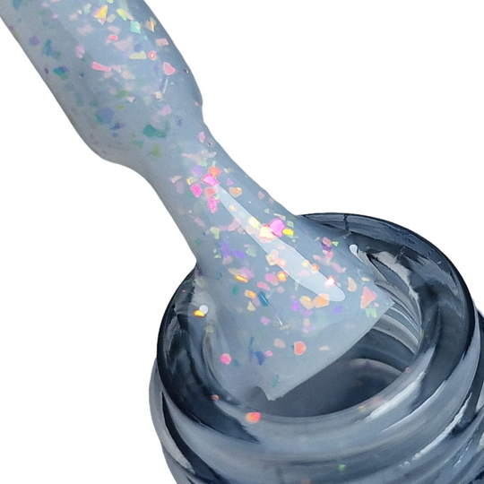 Baza Rubber Shiny Coria 035 – pensulă cu bază lăptoasă cu fulgi irizați
