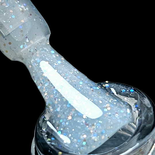 Baza Rubber Shiny Coria 732023 – textură transparentă cu sclipici holografic