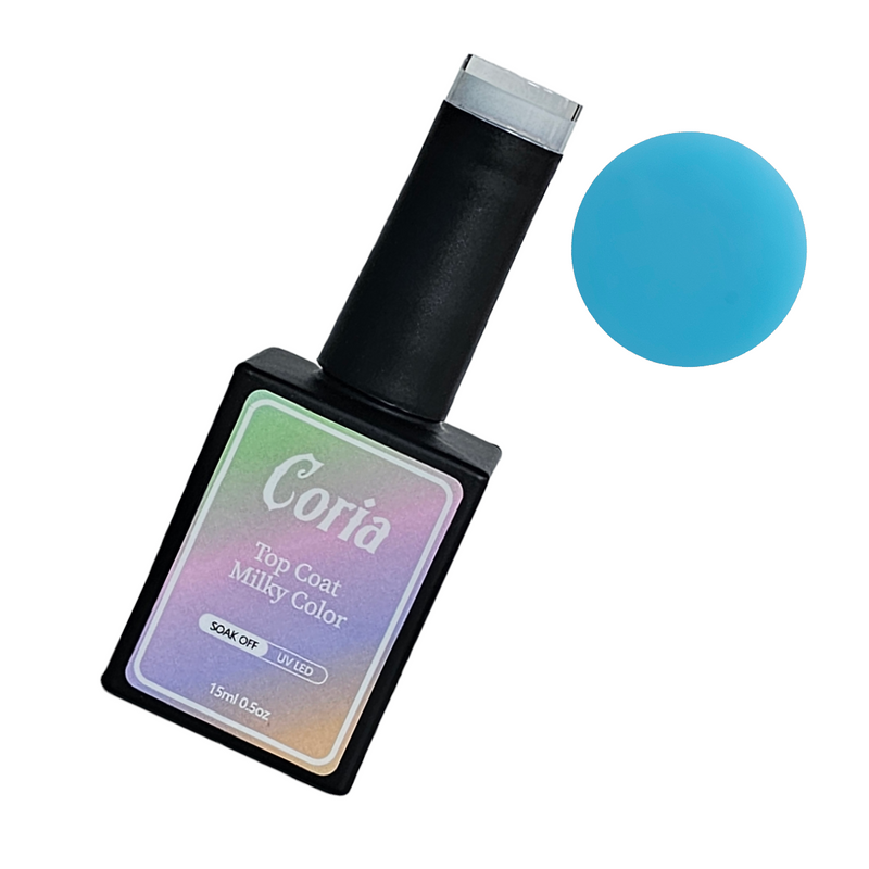 Top Coat Color Milky Blue Color Coria 15 ml 001