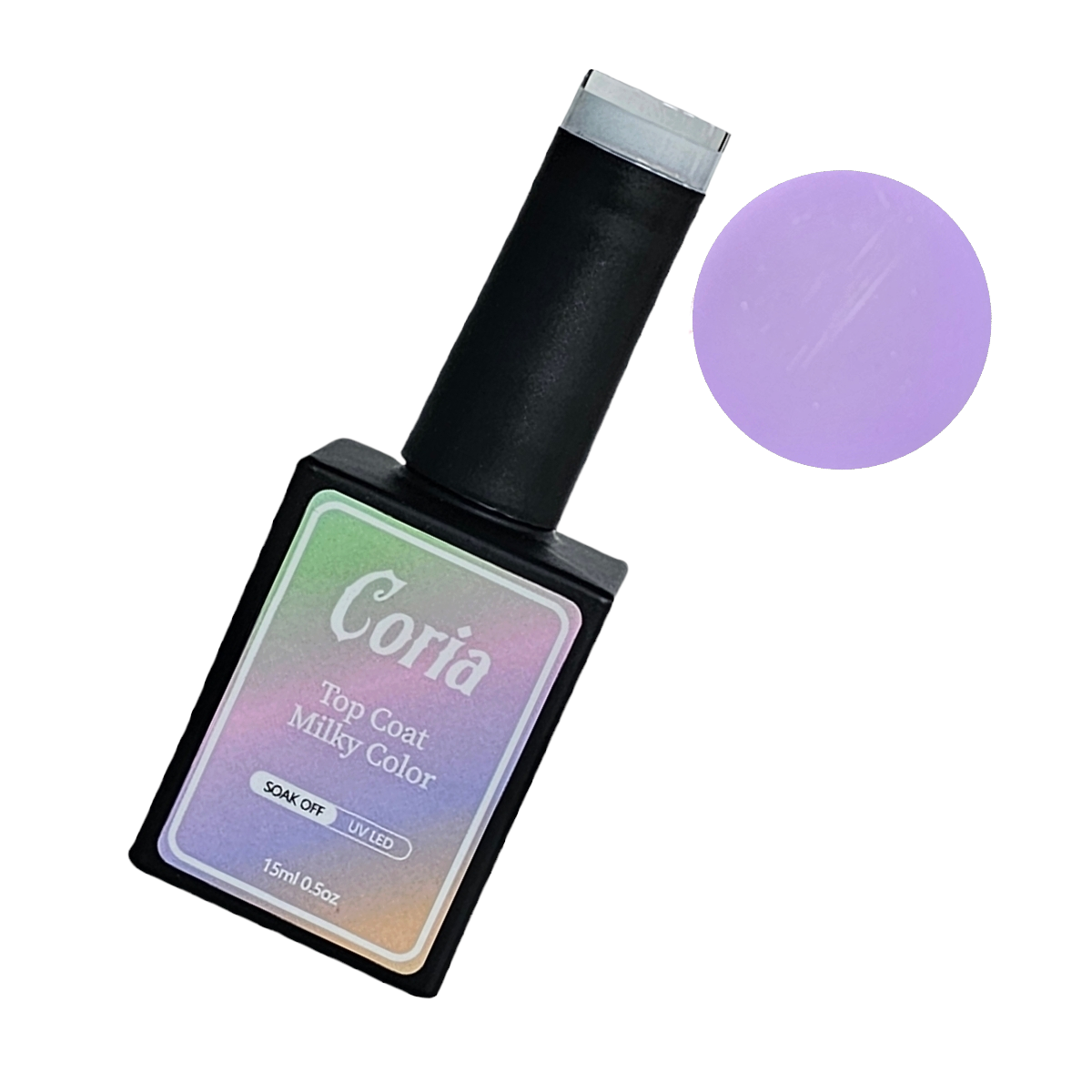 Top Coat Color Milky Purple Color Coria 15 ml 004