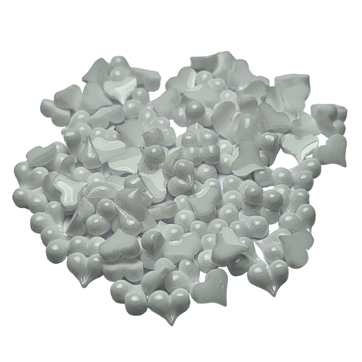 Image of Decor unghii Inimioare Albe HEX