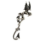 Cercel ear cuff Scary Scream, argintiu, cu dragon înaripat