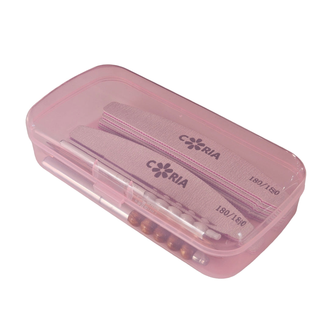 Image of Cutie Multifunctionala Accesorii,Pile,Pensule ,Instrumente Manichiura ,Pink