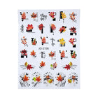 Sticker unghii decor JO-2106 – frunze de toamnă și mesaje