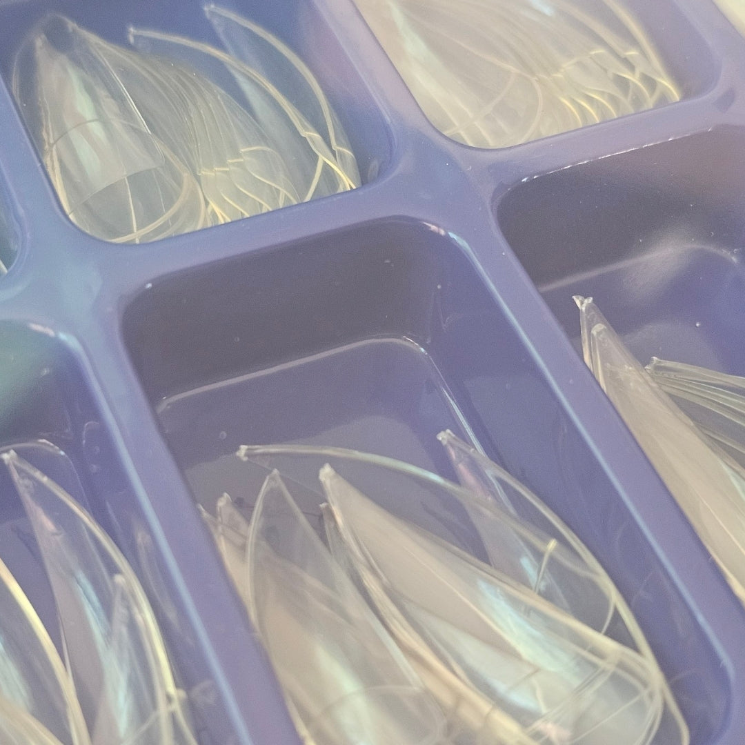 Image of Set 100 Tipsuri unghii Stiletto transparente