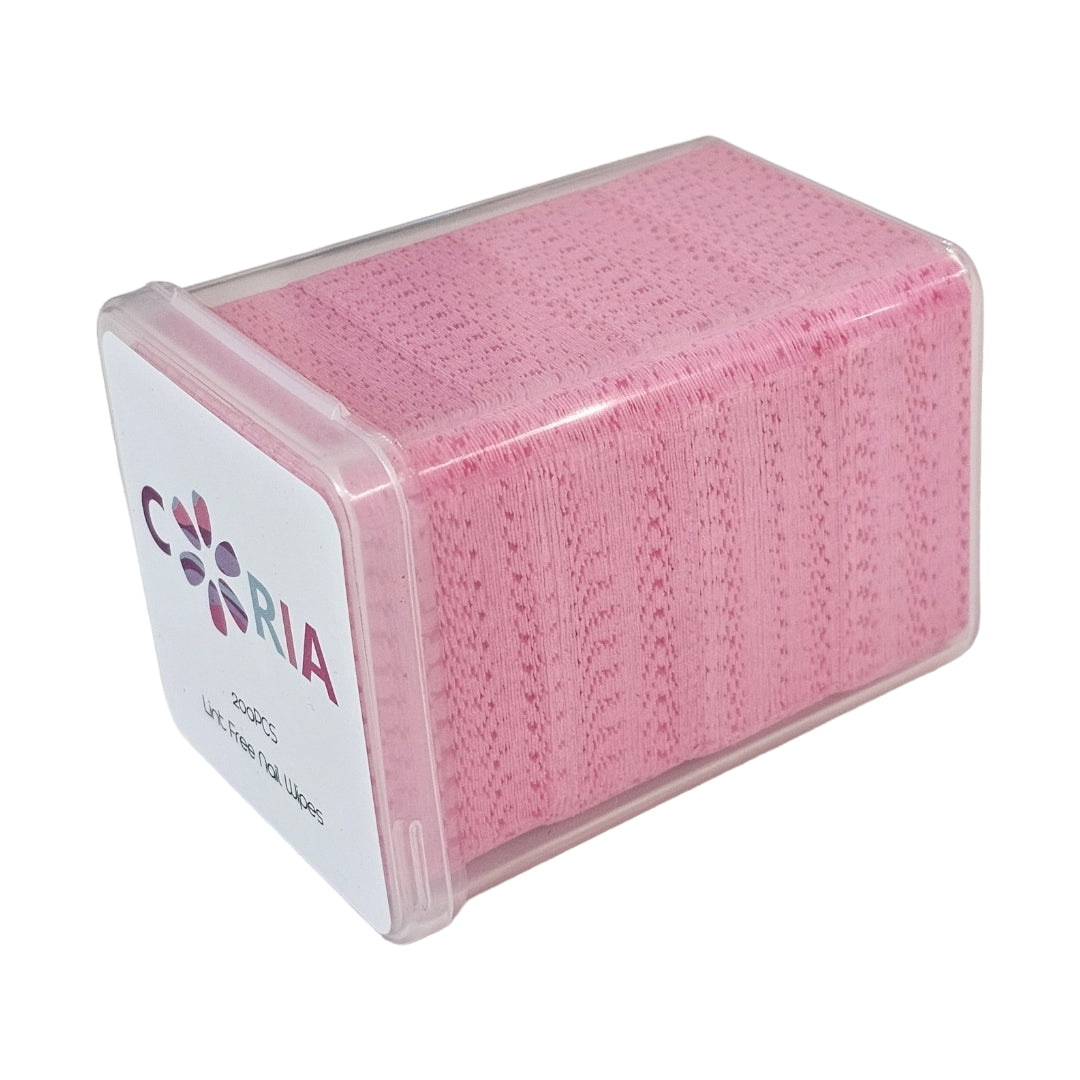 Image of Servetele perforate pentru unghii 200 buc Pink