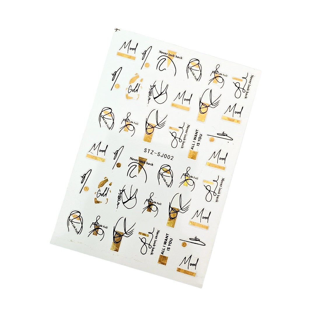 Image of Sticker Unghii,Decor SJ002 Gold