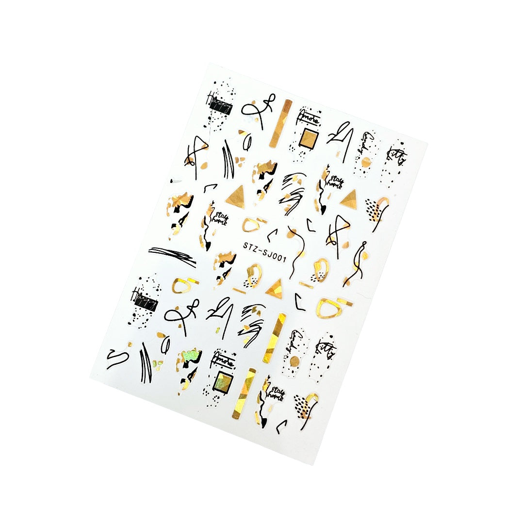 Image of Sticker Unghii,Decor SJ001 Gold