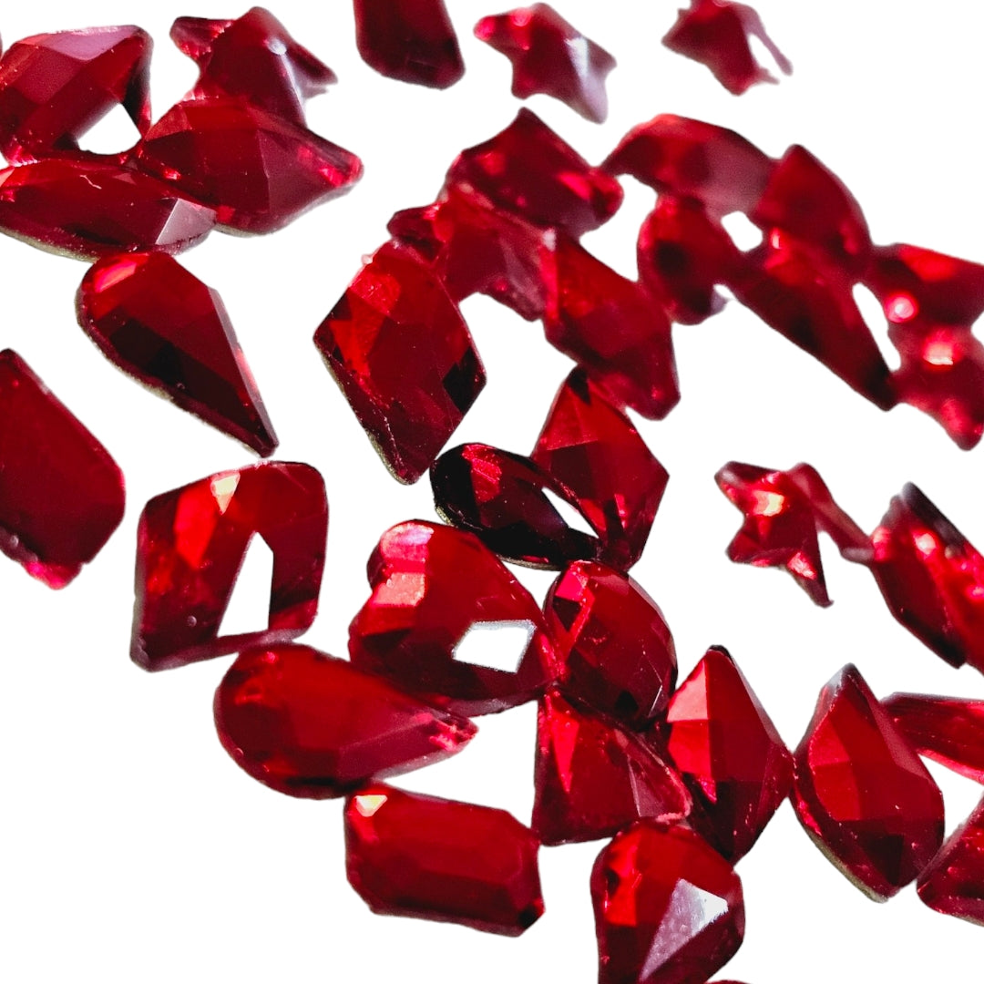 Image of Decor Lux strasuri Cristal multifatetate/diverse forme Red