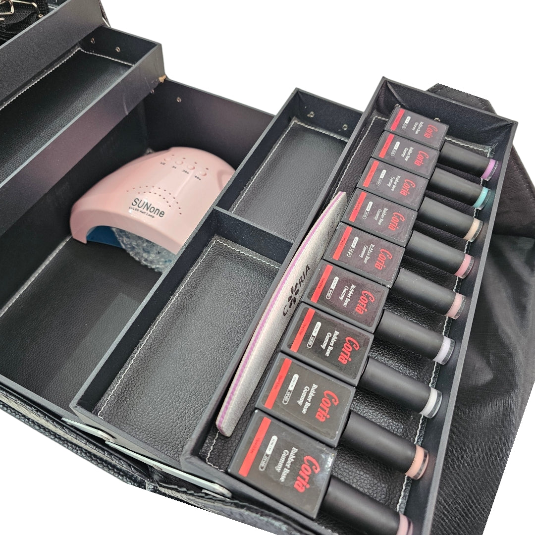 Image of Geanta manichiura compartimentata Negru Lucios