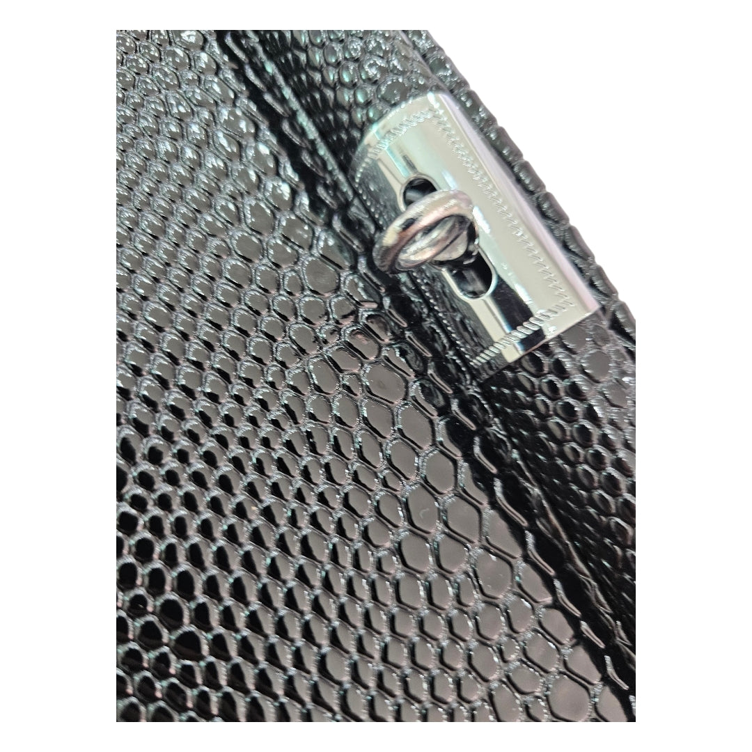 Image of Geanta manichiura compartimentata Negru Lucios