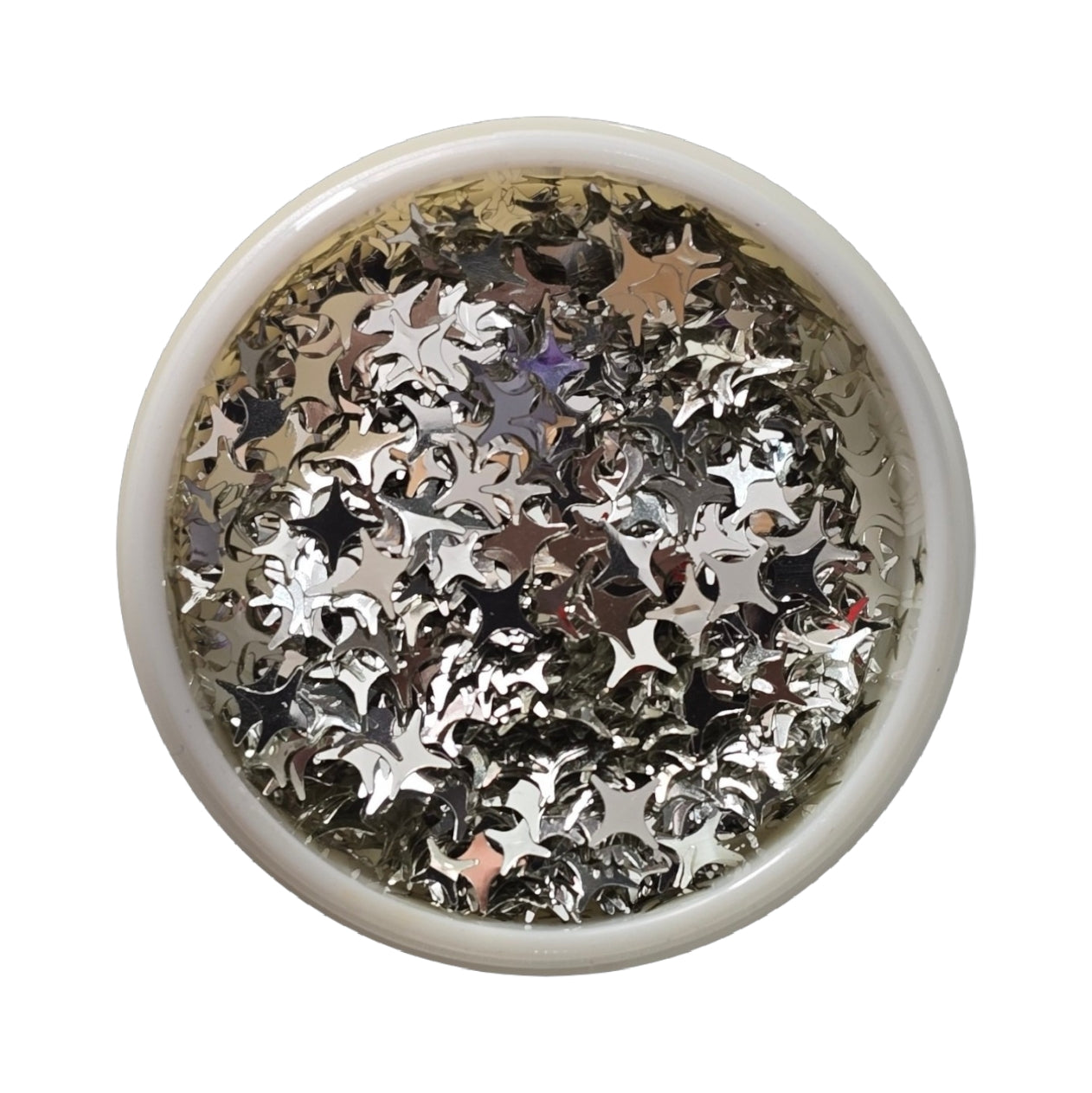Image of Decor Unghii Stelute Silver Gold