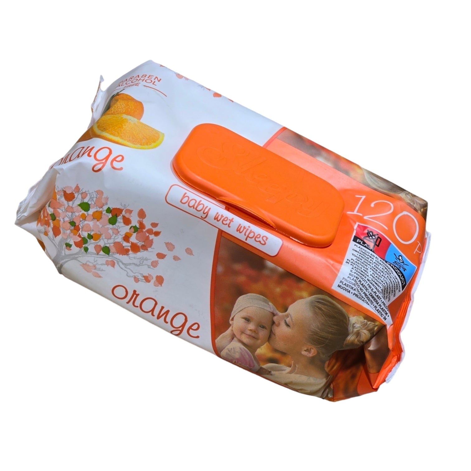 Image of Servetele Umede cu Capac Orange 120 buc/pax