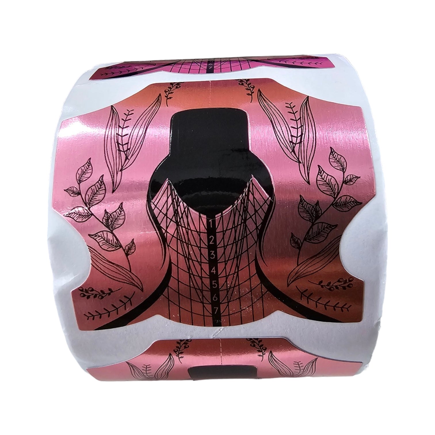 Sablon Unghii 300 buc Aluminiu+Hartie Pink Metalic marime 7 ALUDI