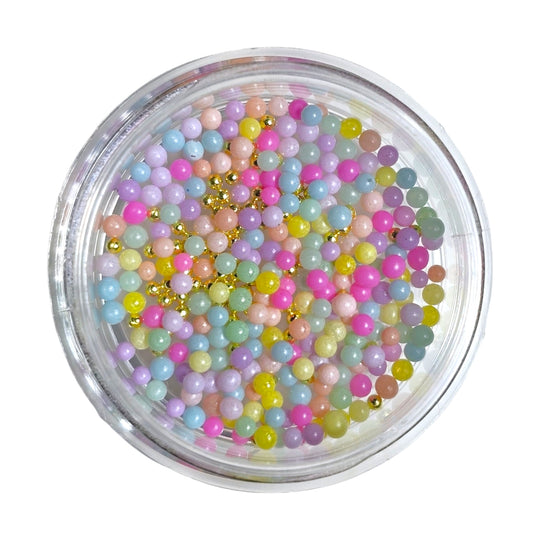 Decor unghii caviar color REDOG – bile colorate pastel în borcan