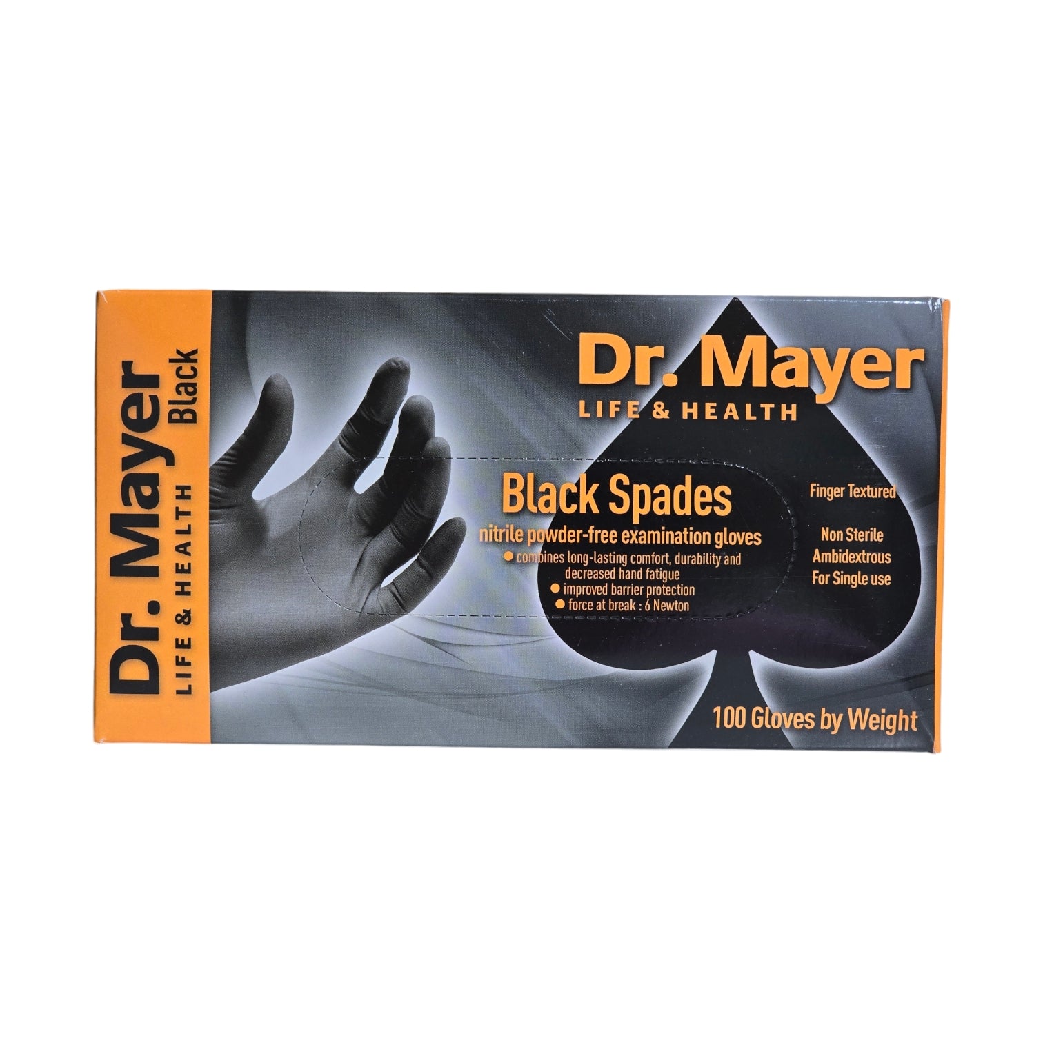 Image of Manusi nitril Carbon Black Spades L 100 Dr. Mayer