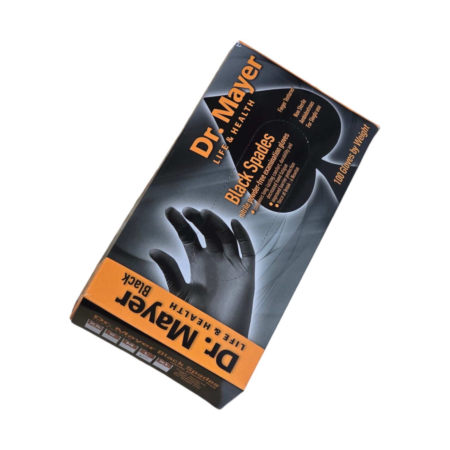 Image of Manusi nitril Carbon Black Spades L 100 Dr. Mayer