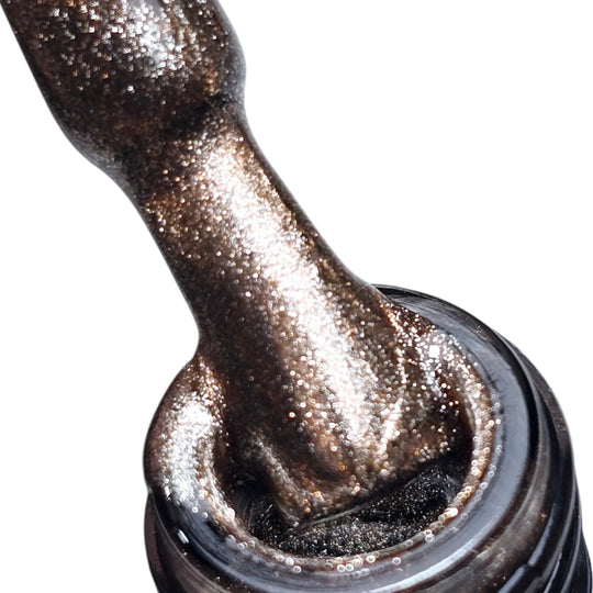 Ojă semipermanentă Cat Eye Mystic Magnetic 10 15 ml – bronz sclipitor, pe pensulă