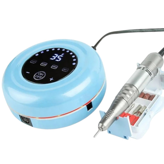 Freză electrică 65 W 35.000 rpm turcoaz, cu ecran tactil și piesă de mână