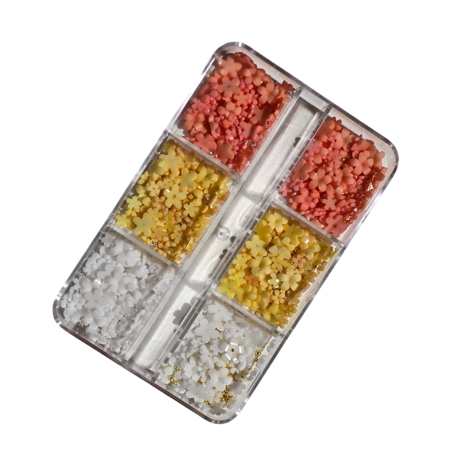 Image of Decor Pentru Unghii Flori+Caviar YellowWhiteCorai