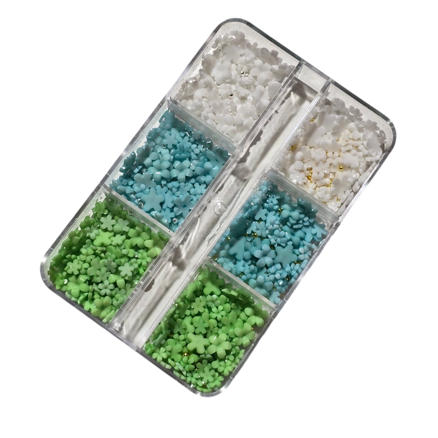 Image of Decor Pentru Unghii Flori+Caviar GreenWhiteTourquise
