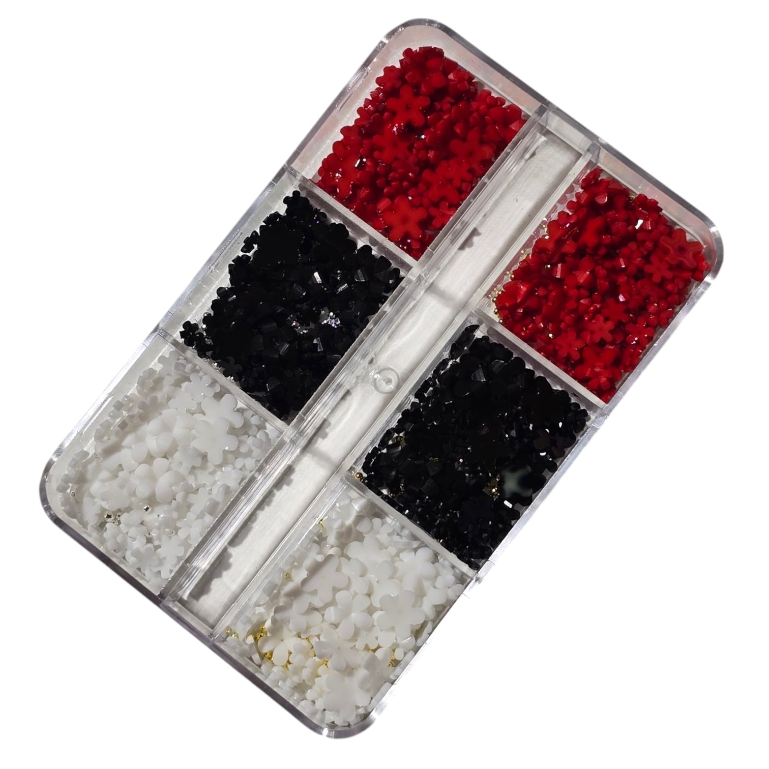 Image of Decor Pentru Unghii Flori+Caviar WhiteBlackRed
