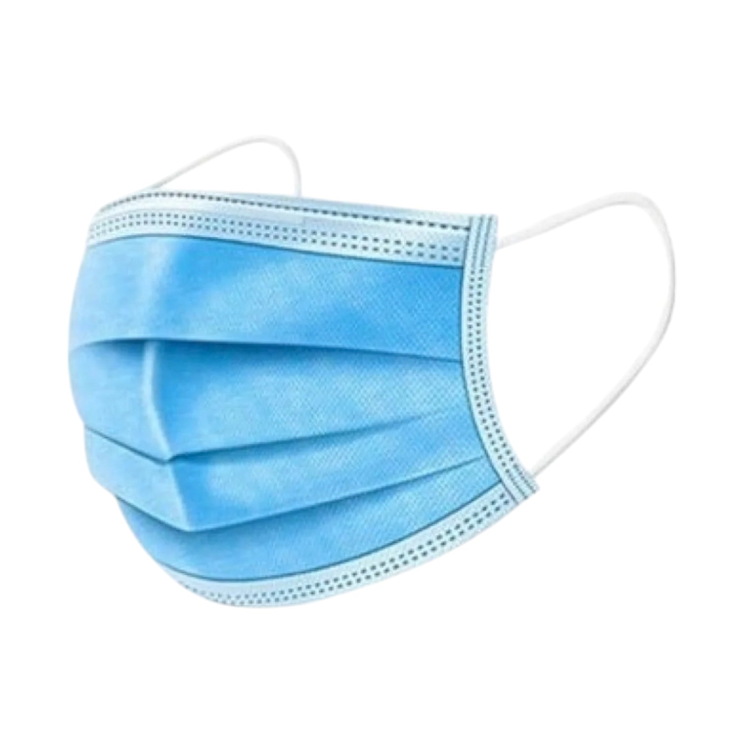 Image of Masca de protectie set 50 bucati cu trei straturi si banda metalica Albastra