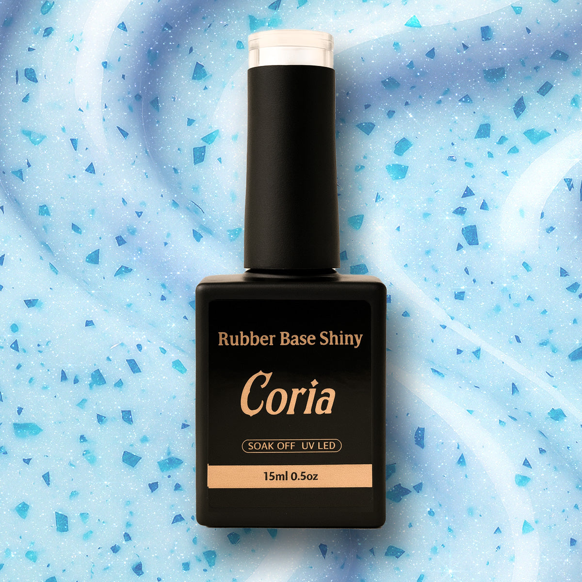 Image of Baza Rubber Shiny Coria 024 15 ml Regal Blue Confetti