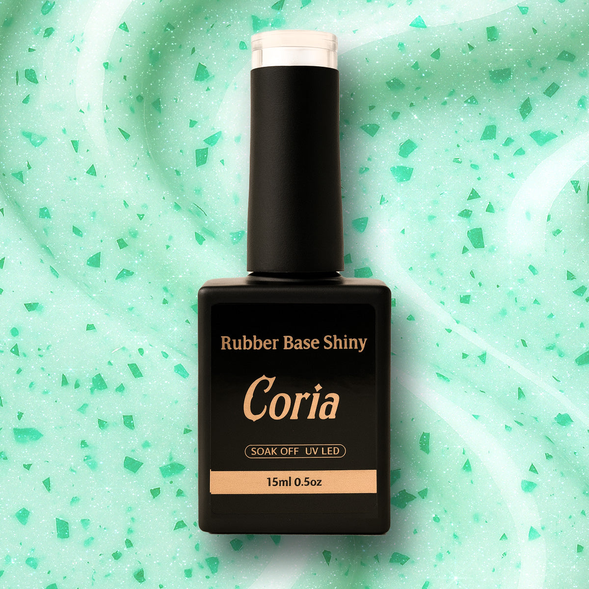 Image of Baza Rubber Shiny Coria 025 15 ml Green Confetti