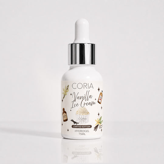 Hydrogel pentru cuticule Vanilla Ice Cream Coria, flacon 15 ml cu pipetă