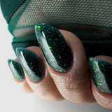 Rubber Base Reflective Fantasy 099 Coria – unghii verzi sclipitoare