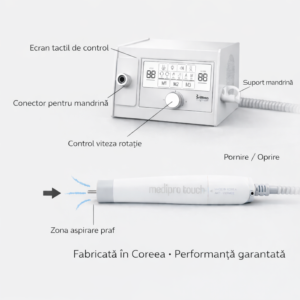 Freza Pentru Pedichiura cu Aspirator Medipro Touch Brillian by Saeshin 40k RPM