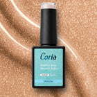 Baza Rubber Moonlit Halo 004 Coria, flacon 15 ml pe fundal piersică sclipitor