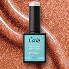 Baza Rubber Moonlit Halo 006 Coria, flacon 15 ml pe fundal arămiu sclipitor
